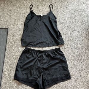 Black satin Women's Sleepwear Set